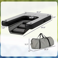 HKM-790163 Inflatable Dog Ramp for Easy Lake and Boat Access, Non-Slip & Travel-Friendly, Supports 286 lbs