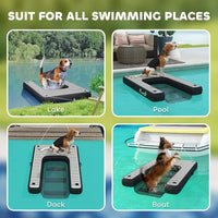 HKM-790163 Inflatable Dog Ramp for Easy Lake and Boat Access, Non-Slip & Travel-Friendly, Supports 286 lbs