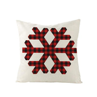 HKM-790227 Nordic Plaid Linen Cushion Cover - Christmas Design, 45x45cm, Soft PP Cotton Filling