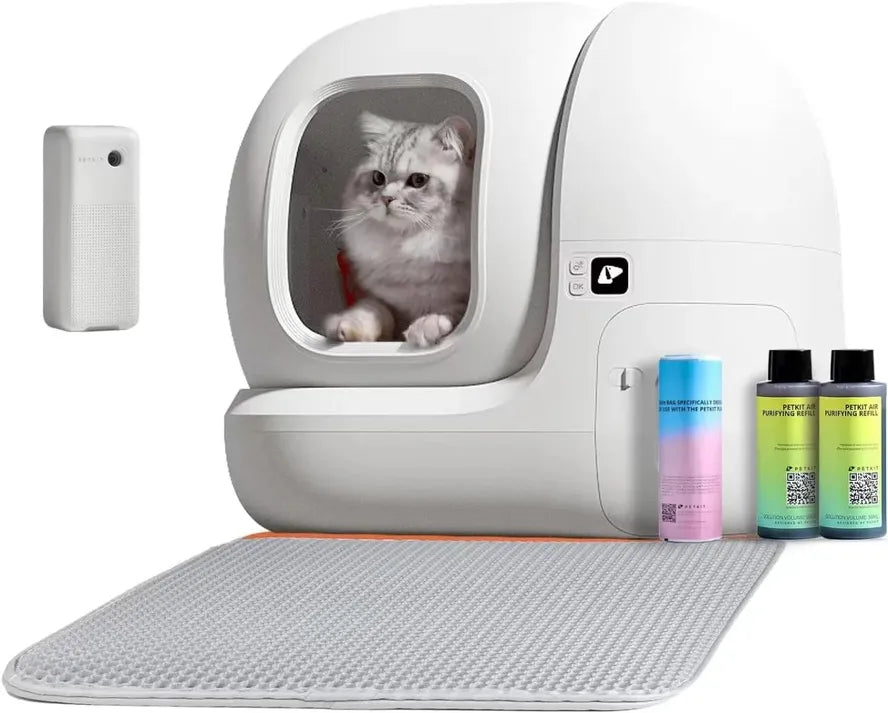 KTX-790291 Automatic Self-Cleaning Cat Litter Box with App Control, 7L Waste Capacity, White