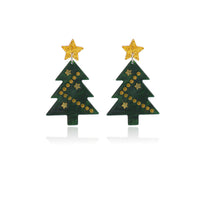 HKM-790483 Holiday Acrylic Earrings Set with Alpaca, Dinosaur, Cactus, and Gingerbread Designs