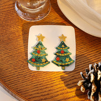 HKM-790483 Holiday Acrylic Earrings Set with Alpaca, Dinosaur, Cactus, and Gingerbread Designs