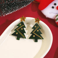 HKM-790483 Holiday Acrylic Earrings Set with Alpaca, Dinosaur, Cactus, and Gingerbread Designs