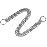 HKM-790547 Chrome-Plated Double-Row Chain Dog Collar - Durable Iron, 2.0mm, 2.5mm, 3.0mm Options