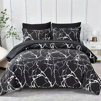 HKM-790675 Queen Size 3-Piece Duvet Cover Set with 2 Matching Pillowcases in Versatile Styles