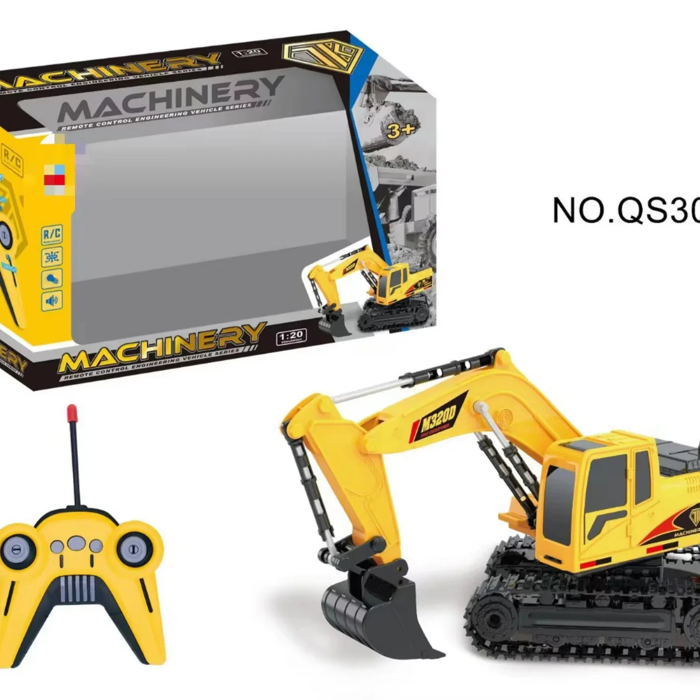 HKM-790675 RC Excavator Toy with Music and Light - Remote Control Construction Vehicle for Kids