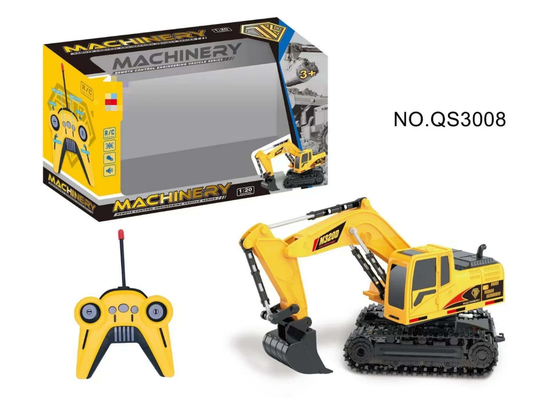 HKM-790675 RC Excavator Toy with Music and Light - Remote Control Construction Vehicle for Kids