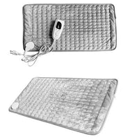 HKM-790675 Washable Electric Heating Pad for Back Pain Relief - 3 Heat Settings, Auto Off, Light Grey