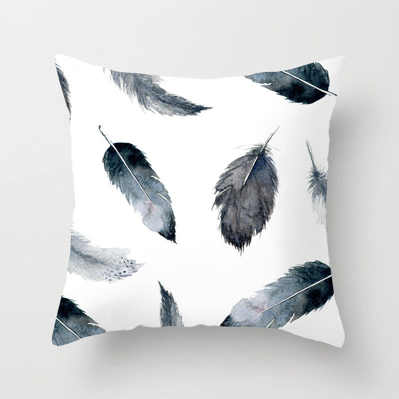 HKM-790803 Super Soft Printed Cushion Cover in Brushed Cloth and Imitation Linen, 45x45cm