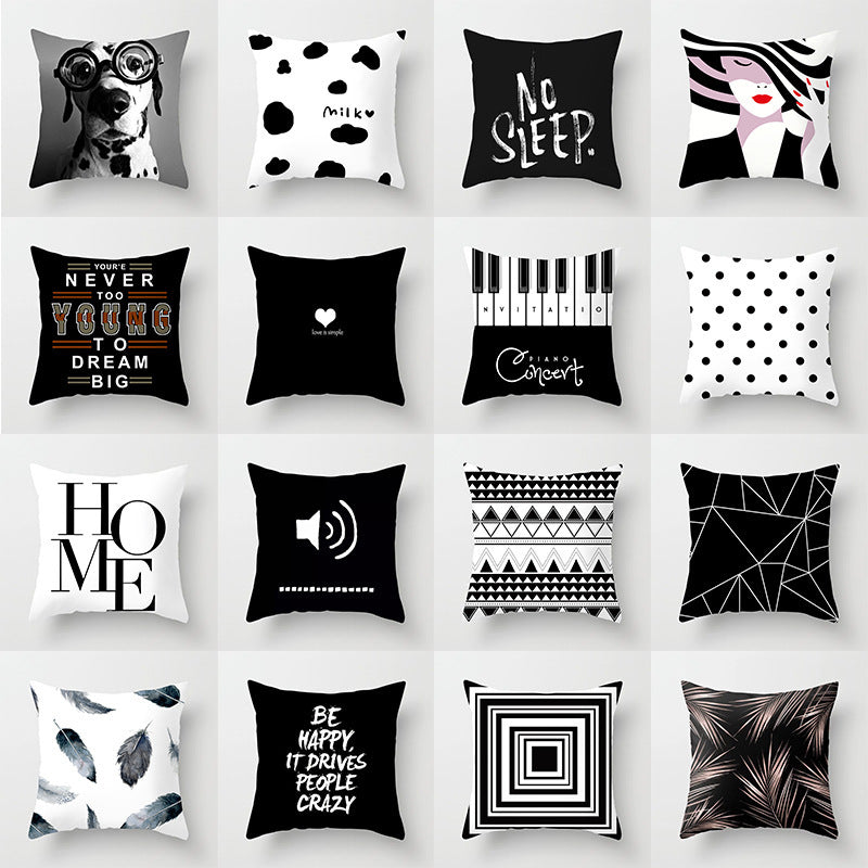 HKM-790803 Super Soft Printed Cushion Cover in Brushed Cloth and Imitation Linen, 45x45cm