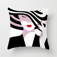 HKM-790803 Super Soft Printed Cushion Cover in Brushed Cloth and Imitation Linen, 45x45cm