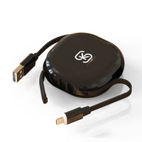 HKM-790867 Three-in-One Magnetic Telescopic Data Cable for Fast Charging and Data Transfer - Compatible with Android, Apple, and TYPE-C