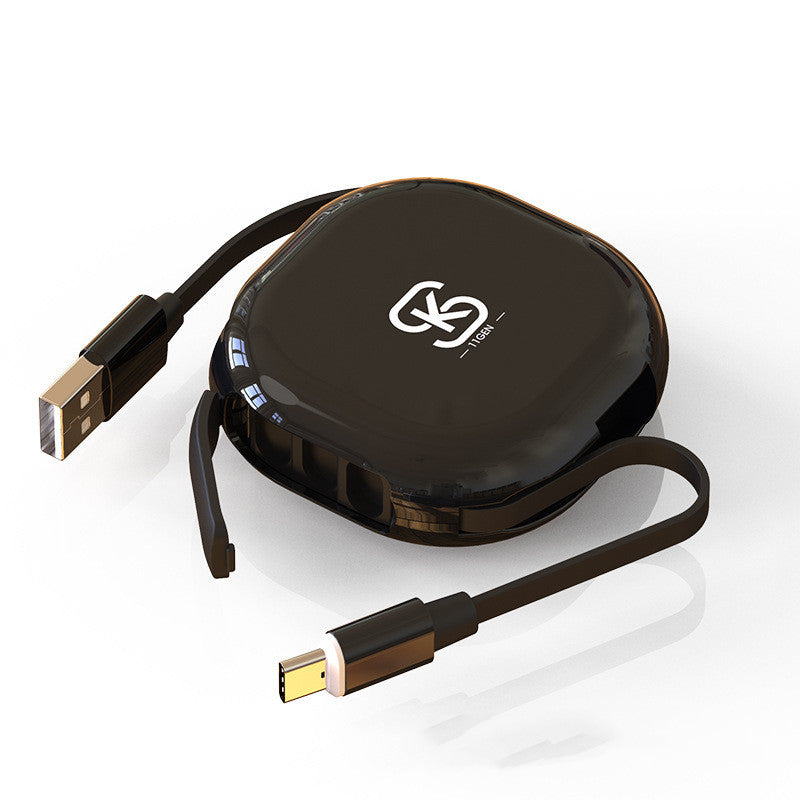 HKM-790867 Three-in-One Magnetic Telescopic Data Cable for Fast Charging and Data Transfer - Compatible with Android, Apple, and TYPE-C