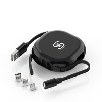 HKM-790867 Three-in-One Magnetic Telescopic Data Cable for Fast Charging and Data Transfer - Compatible with Android, Apple, and TYPE-C