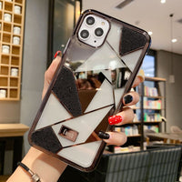 HKM-790931 Electroplated Luxury Shell Phone Case for Apple - Protective Back Cover in Black, Pink, Gold, White