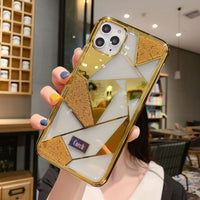 HKM-790931 Electroplated Luxury Shell Phone Case for Apple - Protective Back Cover in Black, Pink, Gold, White
