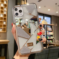HKM-790931 Electroplated Luxury Shell Phone Case for Apple - Protective Back Cover in Black, Pink, Gold, White