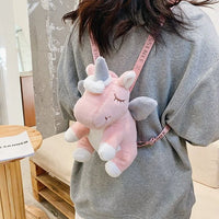 HKM-790931 Kawaii Pink Horse Plush Backpack for Kids - Soft Stuffed Toy with Versatile Design