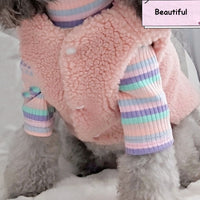 HKM-790995 Cozy Cotton Vest for Small Dogs and Cats in Pink and Brown
