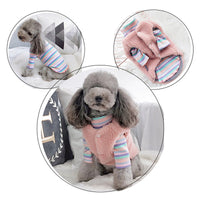 HKM-790995 Cozy Cotton Vest for Small Dogs and Cats in Pink and Brown