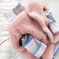 HKM-790995 Cozy Cotton Vest for Small Dogs and Cats in Pink and Brown