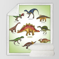HKM-790995 Dinosaur Family Sherpa Fleece Throw Blanket - Soft, Warm, Breathable, 50x60 & 60x80, Perfect for All Seasons