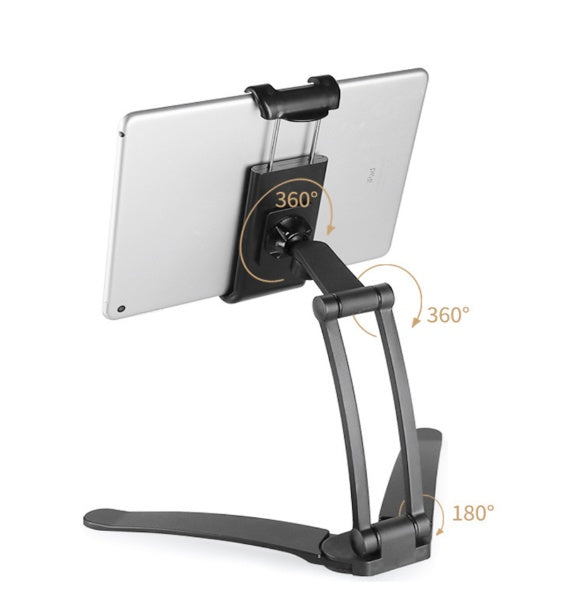HKM-791059 Adjustable Aluminum Alloy Tablet Stand for 5-10.5 Inch Devices, 360 Degree Rotatable Holder