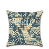 HKM-791123 Tropical Plant Abstract Pillowcase - Single Side Print on Dense Linen, 45cm x 45cm
