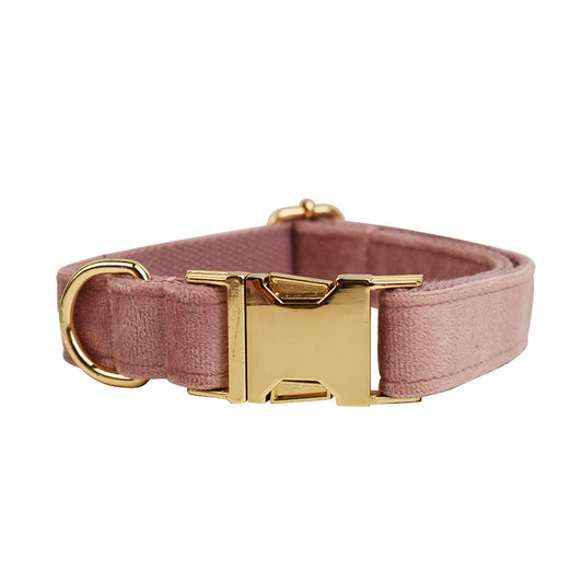 HKM-791187 Light Purple Velvet Dog Collar with Matching Leash and Accessories Set