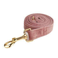 HKM-791187 Light Purple Velvet Dog Collar with Matching Leash and Accessories Set