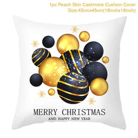 HKM-791379 Christmas Cartoon Series Throw Pillow Cushion Cover - 45x45cm Polyester Linen, Mixed Colors