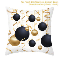 HKM-791379 Christmas Cartoon Series Throw Pillow Cushion Cover - 45x45cm Polyester Linen, Mixed Colors