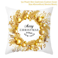 HKM-791379 Christmas Cartoon Series Throw Pillow Cushion Cover - 45x45cm Polyester Linen, Mixed Colors
