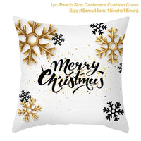 HKM-791379 Christmas Cartoon Series Throw Pillow Cushion Cover - 45x45cm Polyester Linen, Mixed Colors