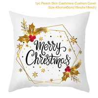 HKM-791379 Christmas Cartoon Series Throw Pillow Cushion Cover - 45x45cm Polyester Linen, Mixed Colors