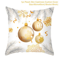 HKM-791379 Christmas Cartoon Series Throw Pillow Cushion Cover - 45x45cm Polyester Linen, Mixed Colors