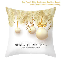 HKM-791379 Christmas Cartoon Series Throw Pillow Cushion Cover - 45x45cm Polyester Linen, Mixed Colors