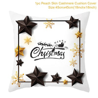 HKM-791379 Christmas Cartoon Series Throw Pillow Cushion Cover - 45x45cm Polyester Linen, Mixed Colors