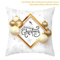 HKM-791379 Christmas Cartoon Series Throw Pillow Cushion Cover - 45x45cm Polyester Linen, Mixed Colors