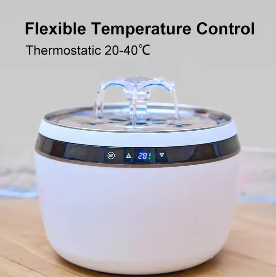 KTX-791443 Automatic 304 Stainless Steel Cat Water Dispenser with Temperature Control