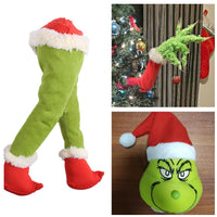 HKM-791443 Green Cloth Prosthetic Leg Ornament for Christmas Tree Decoration, 40x20x10cm