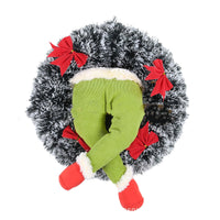 HKM-791443 Green Cloth Prosthetic Leg Ornament for Christmas Tree Decoration, 40x20x10cm