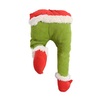 HKM-791443 Green Cloth Prosthetic Leg Ornament for Christmas Tree Decoration, 40x20x10cm