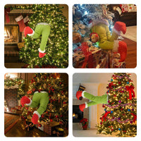 HKM-791443 Green Cloth Prosthetic Leg Ornament for Christmas Tree Decoration, 40x20x10cm