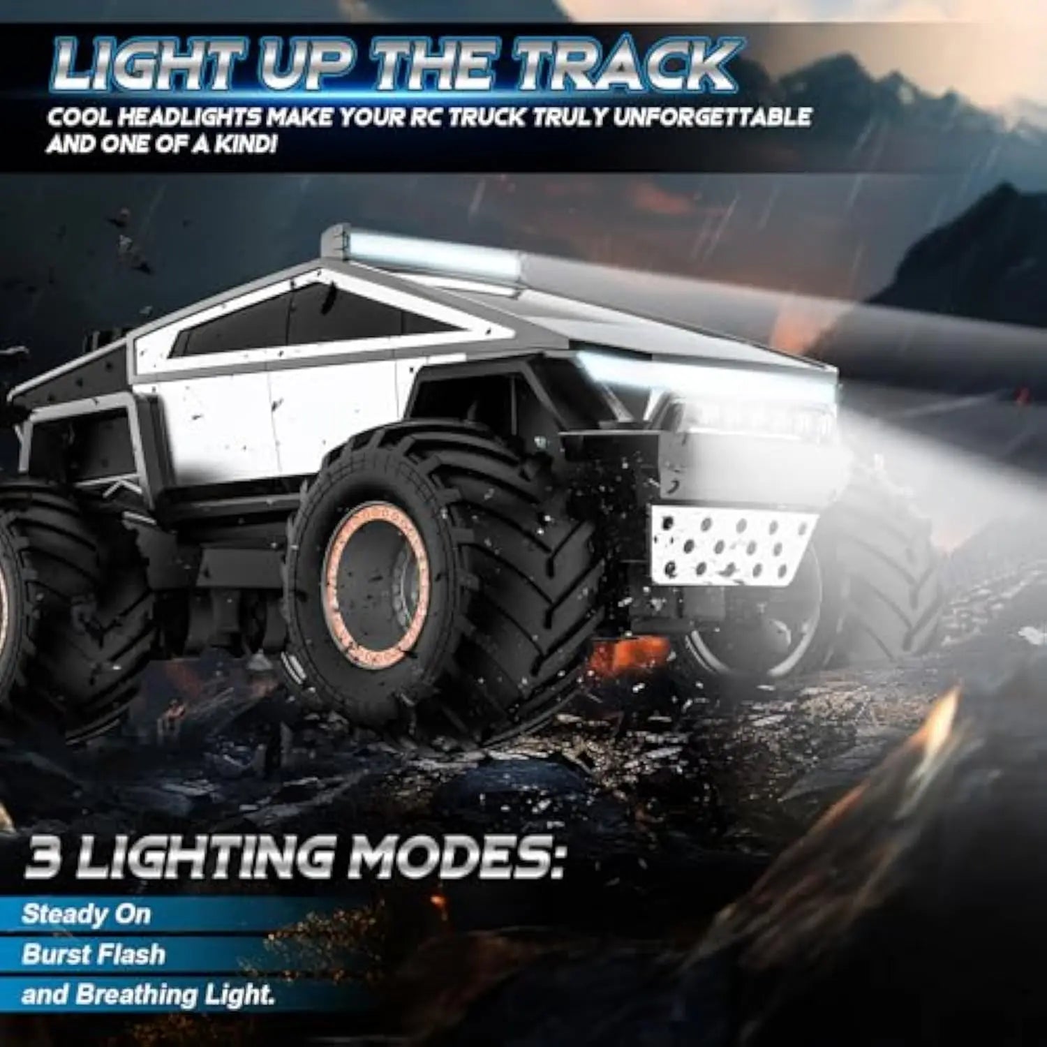 HKM-791507 Large-Scale Remote Control Cyber Truck with Lights and Music, 1:12 Scale, Off-Road Capability