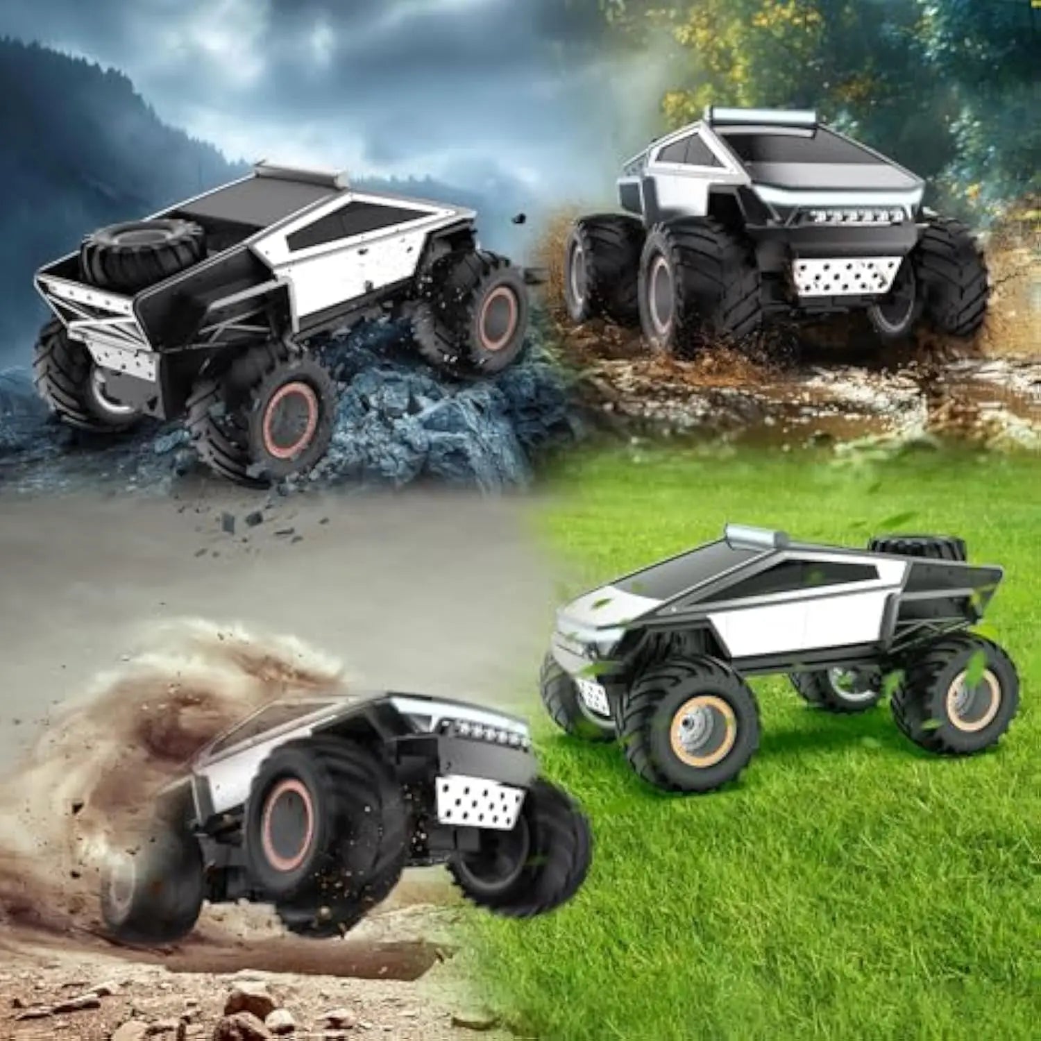 HKM-791507 Large-Scale Remote Control Cyber Truck with Lights and Music, 1:12 Scale, Off-Road Capability