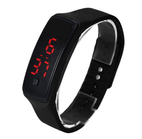 HKM-791507 Silicone Digital LED Bracelet Watch for Men and Women - Waterproof Sports Style with Time and Weather Display