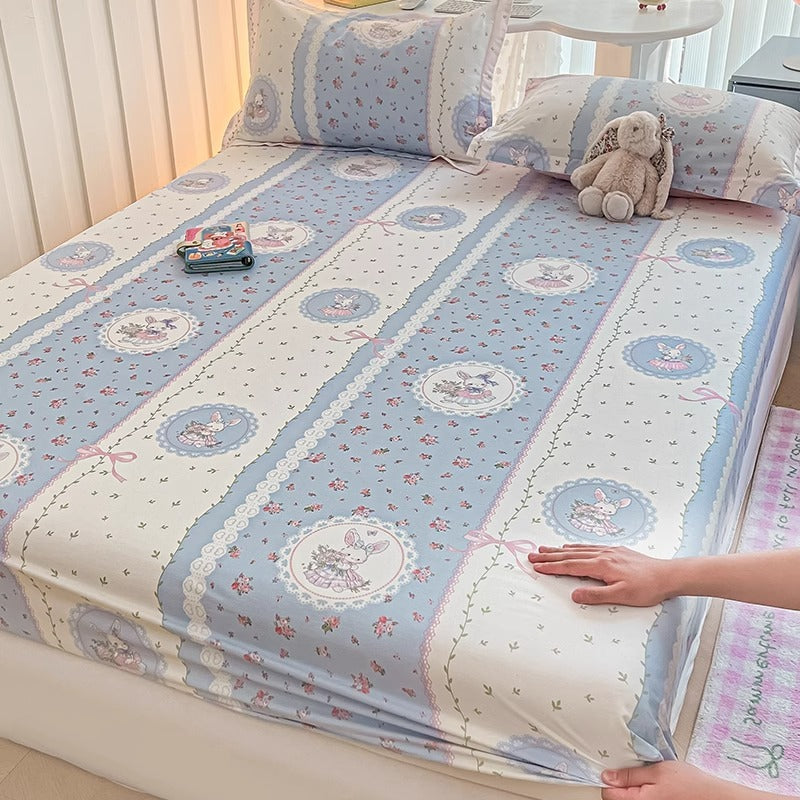 KTX-791635 Cartoon Anime Pure Cotton Fitted Bed Sheet - Multiple Sizes Available