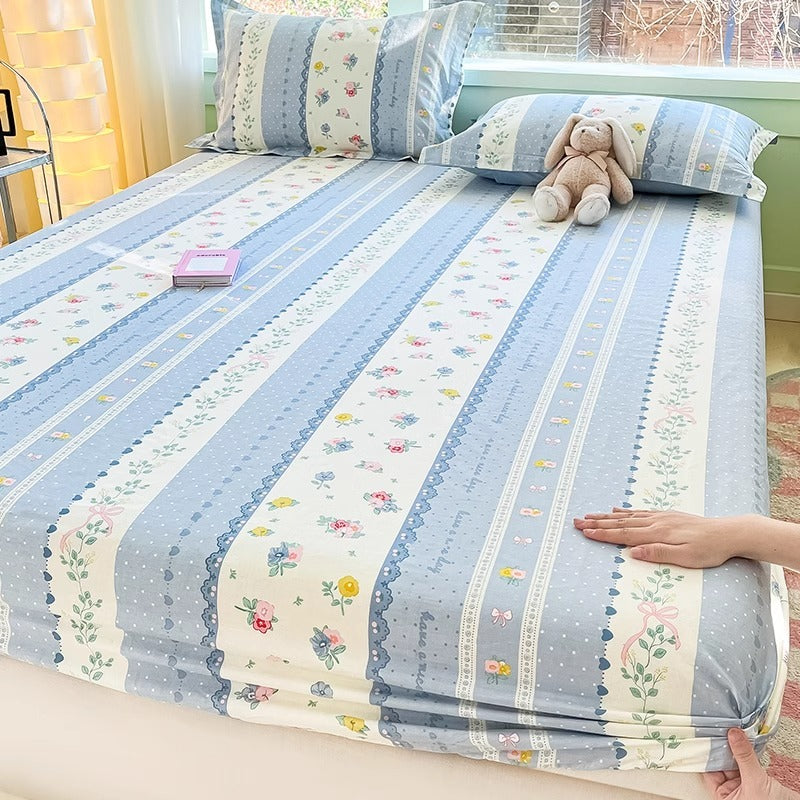 KTX-791635 Cartoon Anime Pure Cotton Fitted Bed Sheet - Multiple Sizes Available