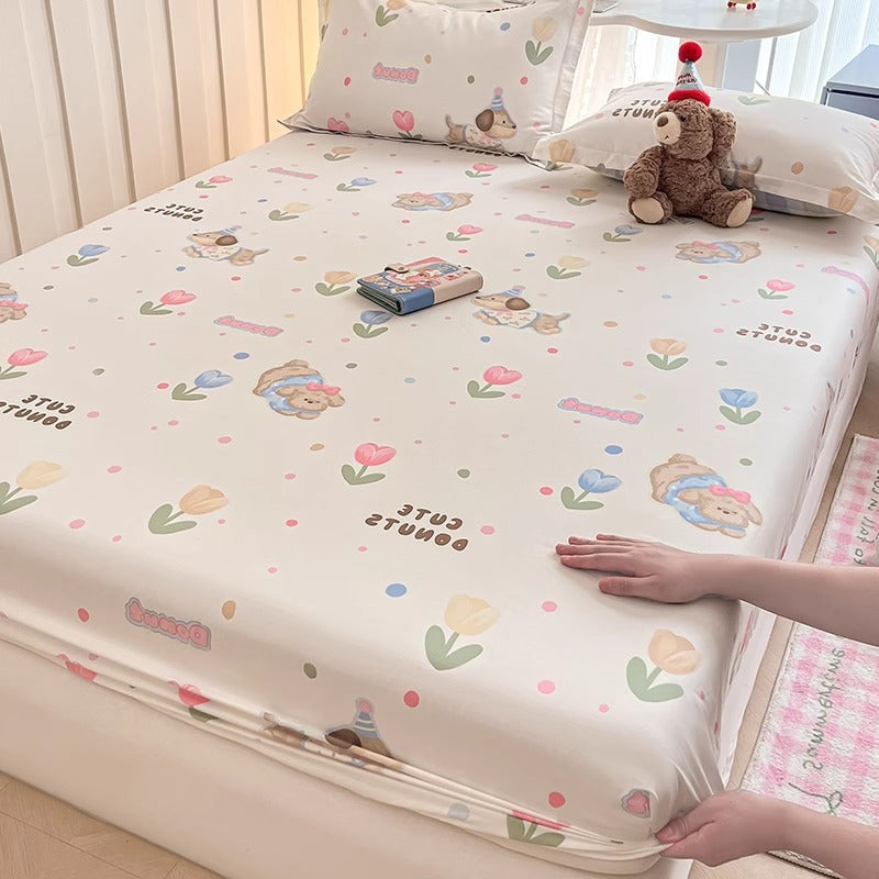 KTX-791635 Cartoon Anime Pure Cotton Fitted Bed Sheet - Multiple Sizes Available